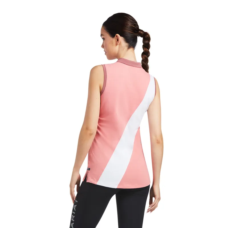 Ariat Taryn Sleeveless Polo Shirt Ladies in Peach Blossom-1